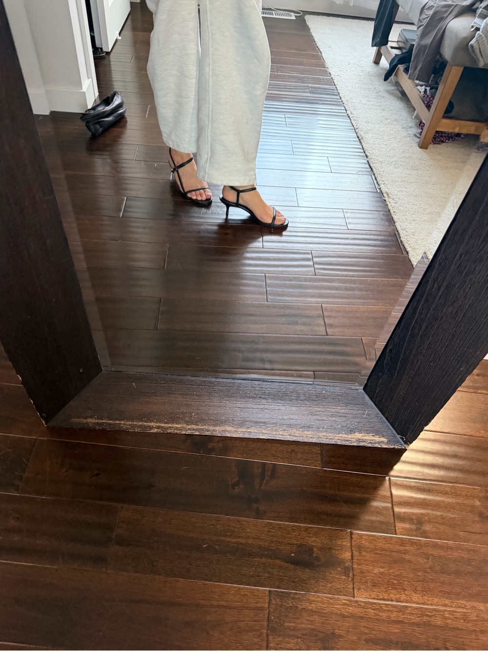 Banana Republic Black Minimalist Strappy Sandals Nappa leather - Picture 4 of 5